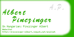 albert pinczinger business card